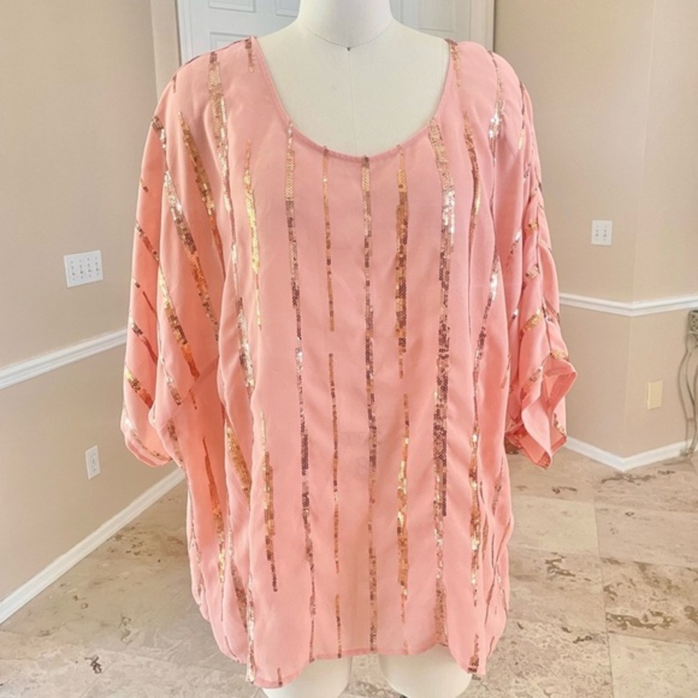 Peachy Pink Sequin Top
